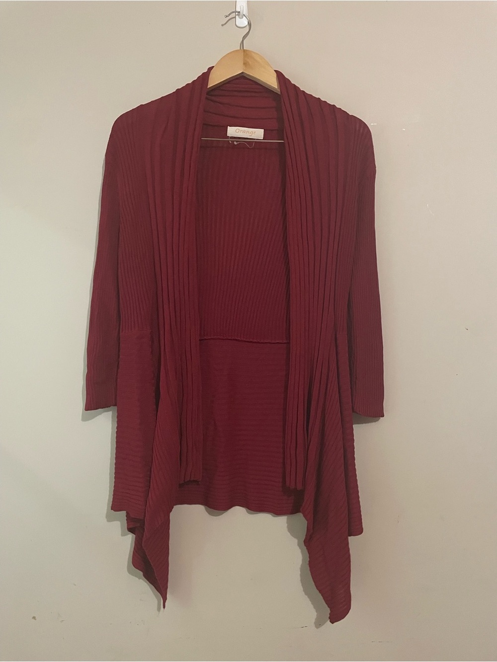 ⚠️ Orange | Red Asymmetric Cardigan